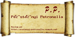 Pöstényi Petronella névjegykártya